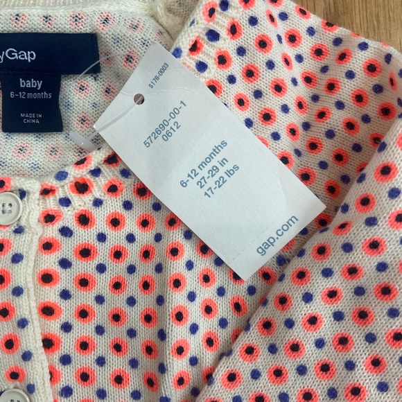 NWT Baby Gap Dot Cardigan (6-12M) - Picture 5 of 5